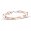Thumbnail Image 0 of 0.18 CT. T.W. Marquise and Round Diamond Alternating Anniversary Band in 10K Rose Gold