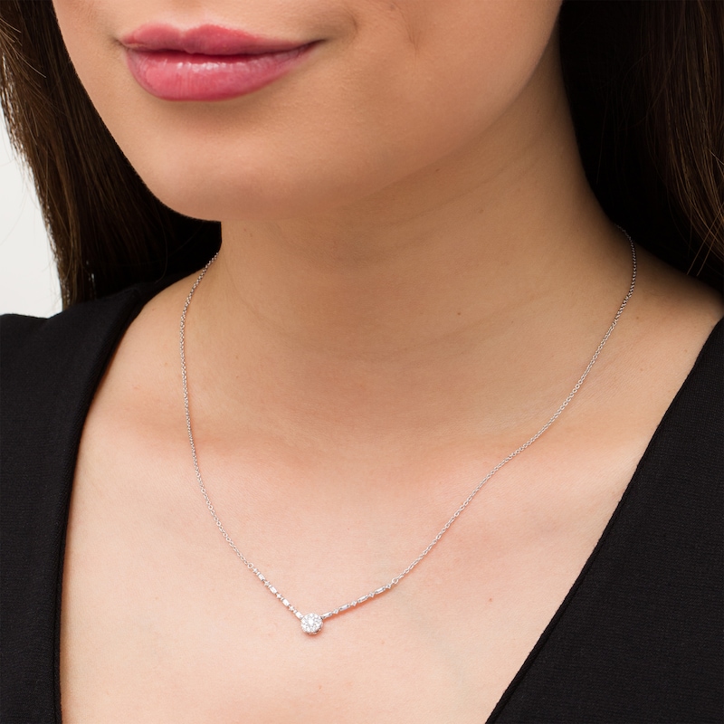 Main Image 2 of 0.25 CT. T.W. Composite Diamond Necklace in 10K White Gold