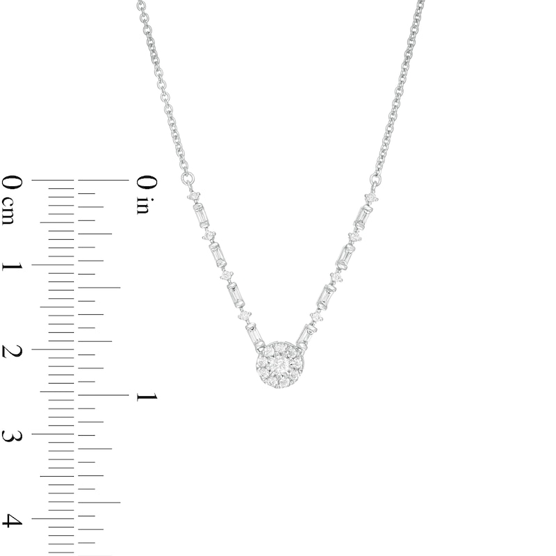 Main Image 3 of 0.25 CT. T.W. Composite Diamond Necklace in 10K White Gold