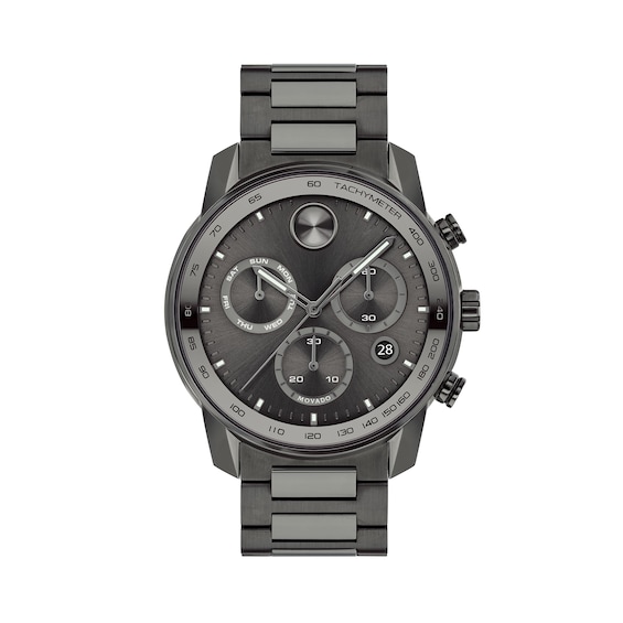 Men's Movado Bold® Verso Gunmetal Grey IP Chronograph Watch with Grey Dial (Model: 3600867)