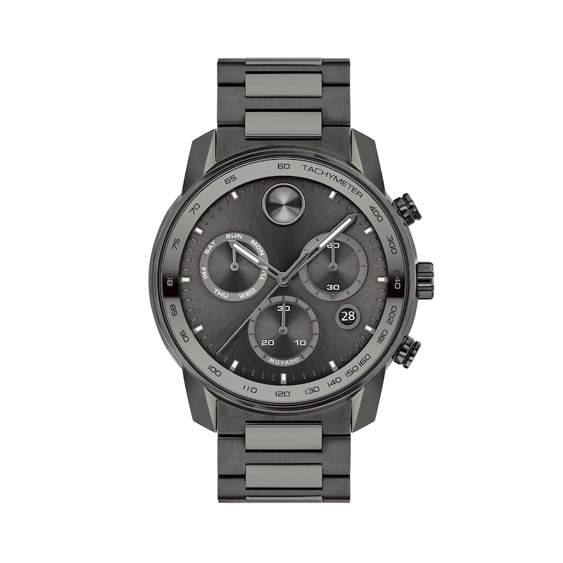 Men's Movado Bold® Verso Gunmetal Grey IP Chronograph Watch with Grey Dial (Model: 3600743)|Peoples Jewellers