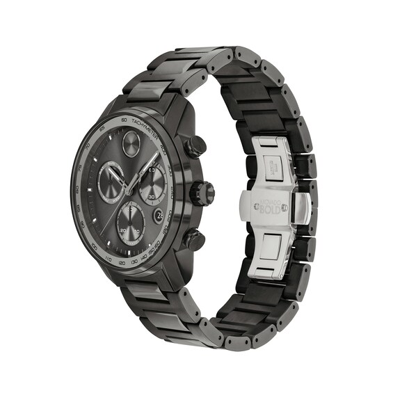 Men's Movado Bold® Verso Gunmetal Grey IP Chronograph Watch with Grey Dial (Model: 3600867)