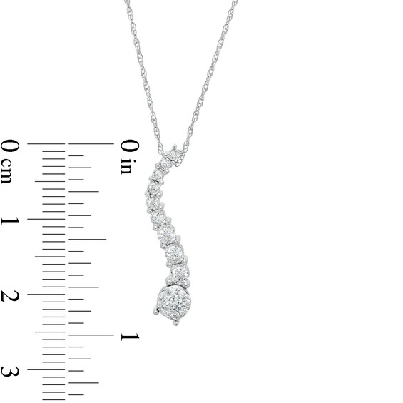 0.25 CT. T.W. Journey Diamond Pendant in 10K White Gold