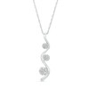 Thumbnail Image 1 of 0.10 CT. T.W. Composite Diamond Wavy Pendant in 10K White Gold