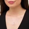 Thumbnail Image 2 of 0.10 CT. T.W. Composite Diamond Wavy Pendant in 10K White Gold