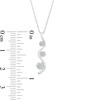 Thumbnail Image 3 of 0.10 CT. T.W. Composite Diamond Wavy Pendant in 10K White Gold