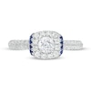 Vera Wang Love Collection 0.69 CT. T.W. Diamond and Blue Sapphire Collar Engagement Ring in 14K White Gold