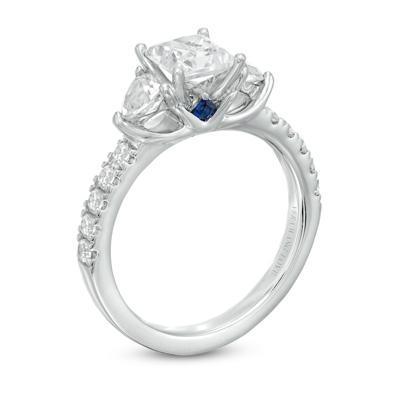 Vera Wang Love Collection 1.45 CT. T.W. Certified Princess-Cut Diamond Collar Engagement Ring in 14K White Gold (I/SI2)