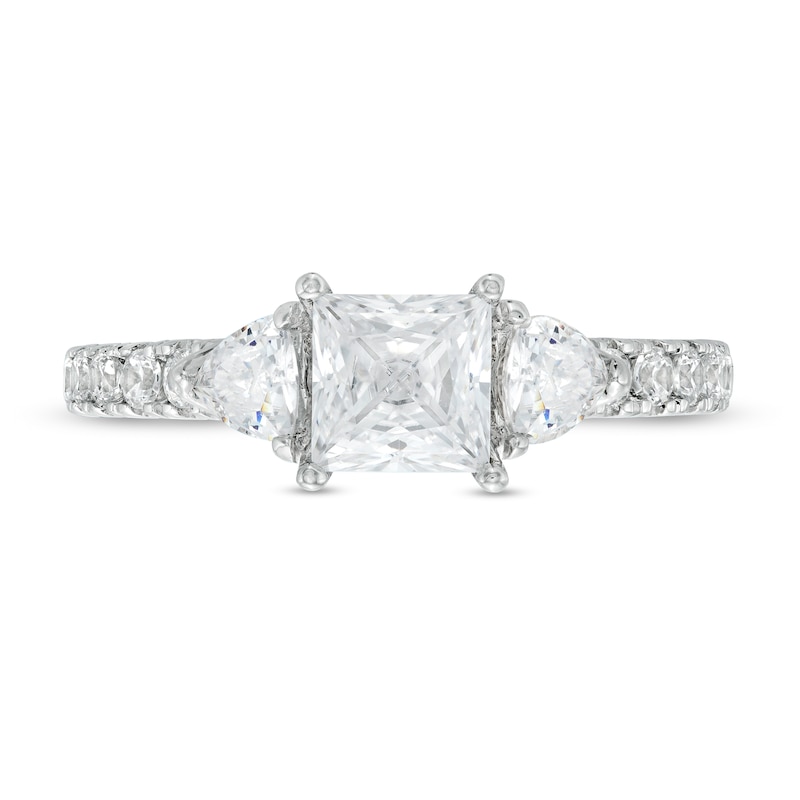 Vera Wang Love Collection 1.45 CT. T.W. Certified Princess-Cut Diamond Collar Engagement Ring in 14K White Gold (I/SI2)