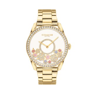 Ladies' Coach Preston Crystal Accent Gold-Tone IP Watch with White Dial (Model: 14503777)
