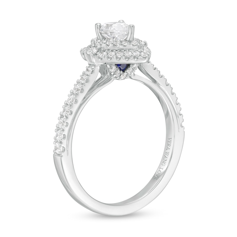 Main Image 3 of Vera Wang Love Collection 0.69 CT. T.W. Pear-Shaped Diamond Double Frame Engagement Ring in 14K White Gold