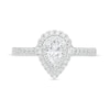 Thumbnail Image 4 of Vera Wang Love Collection 0.69 CT. T.W. Pear-Shaped Diamond Double Frame Engagement Ring in 14K White Gold