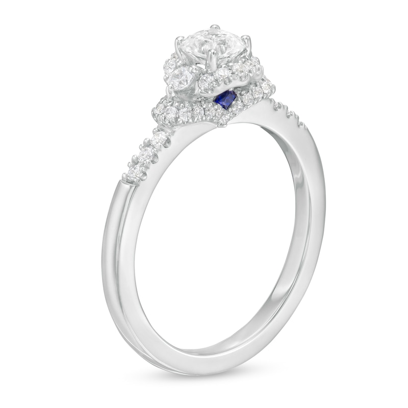 Main Image 3 of Vera Wang Love Collection 0.58 CT. T.W. Cushion-Cut Diamond Hexagonal Frame Engagement Ring in 14K White Gold
