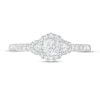 Thumbnail Image 4 of Vera Wang Love Collection 0.58 CT. T.W. Cushion-Cut Diamond Hexagonal Frame Engagement Ring in 14K White Gold