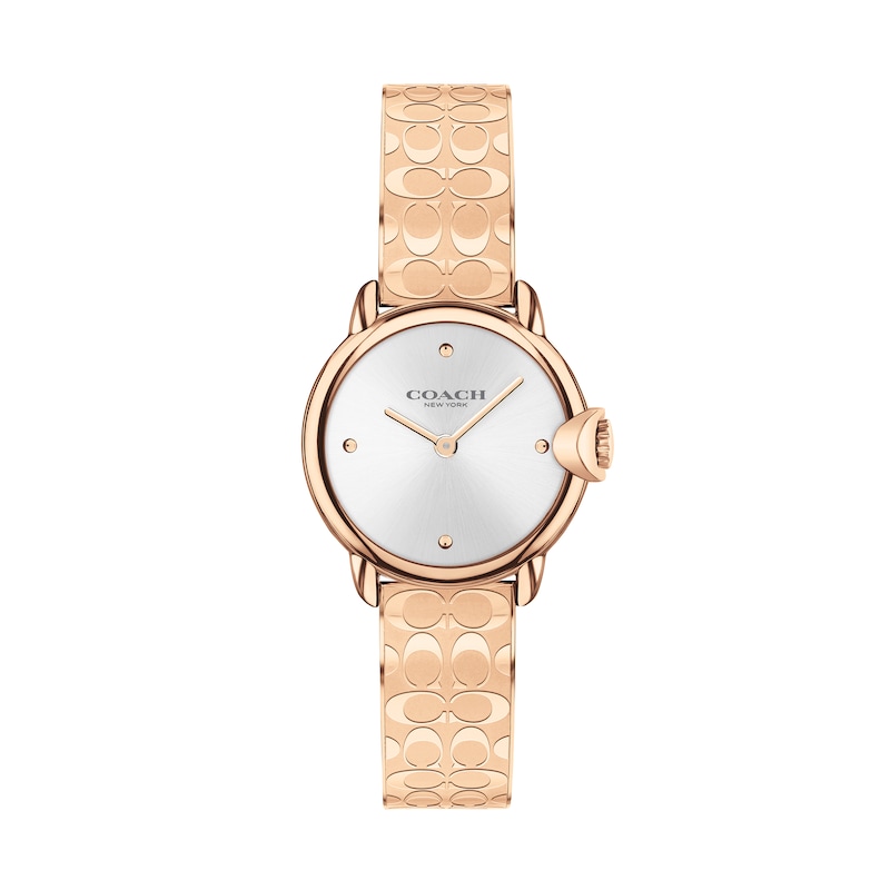 Ladies' Coach Arden Rose-Tone IP Bangle Watch with Silver-Tone Dial (Model: 14503693)|Peoples Jewellers