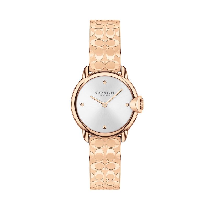 Ladies' Coach Arden Rose-Tone IP Bangle Watch with Silver-Tone Dial (Model: 14503693)