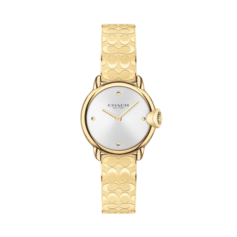 Ladies' Coach Arden Gold-Tone IP Bangle Watch with Silver-Tone Dial (Model:  14503692) | Peoples Jewellers