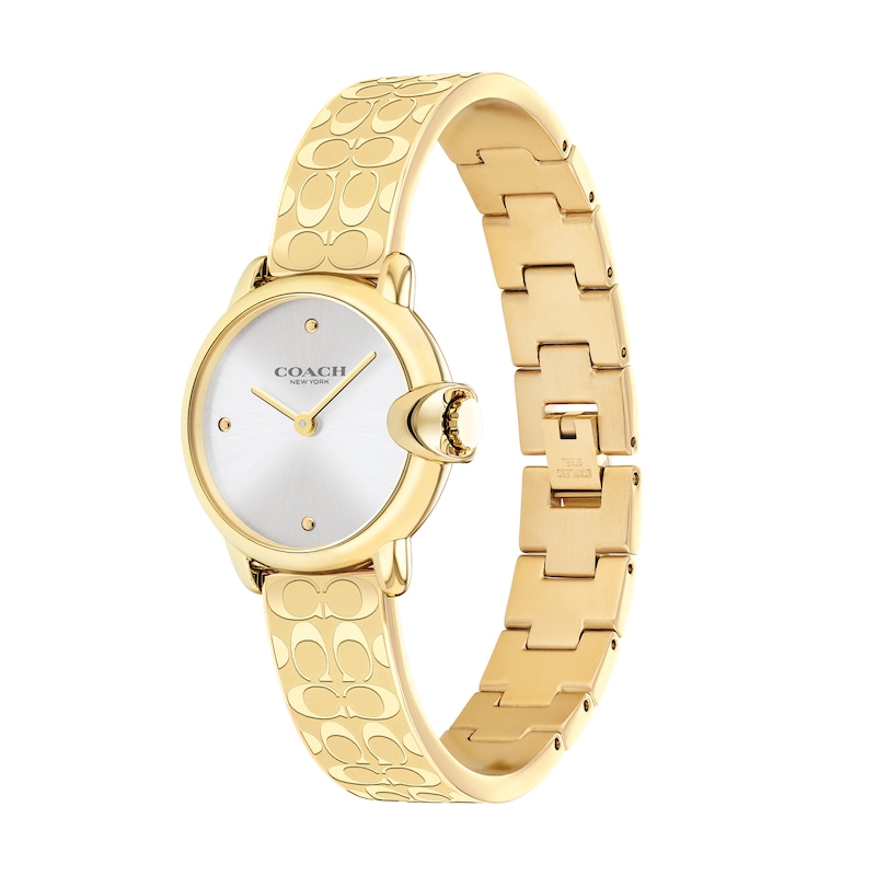 Ladies' Coach Arden Gold-Tone IP Bangle Watch with Silver-Tone Dial (Model:  14503692) | Peoples Jewellers