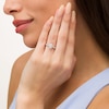 Thumbnail Image 2 of 0.50 CT. T.W. Pear-Shaped Diamond Frame Twist Shank Engagement Ring in 14K White Gold