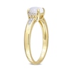 Thumbnail Image 3 of 6.0mm Cushion-Cut Opal and 0.046 CT. T.W. Diamond Collar Promise Ring in 10K Gold