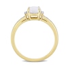Thumbnail Image 5 of 6.0mm Cushion-Cut Opal and 0.046 CT. T.W. Diamond Collar Promise Ring in 10K Gold