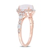 Thumbnail Image 3 of 8.0mm Cushion-Shaped Opal, White Sapphire and 0.064 CT. T.W. Diamond Ornate Frame Vintage-Style Ring in 10K Rose Gold