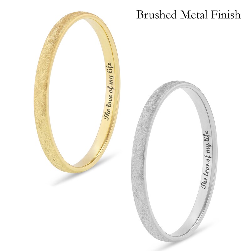Main Image 3 of Ladies's 2.0mm Engravable Semi Comfort-Fit Low Dome Wedding Band in 10K White, Yellow or Rose Gold (1 Line)