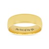 Thumbnail Image 1 of 6.0mm Engravable Comfort-Fit Coin-Textured Edge Wedding Band in 14K White or Yellow Gold (1 Line)