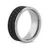 Thumbnail Image 2 of Men's 9.0mm Brushed Hexagonal Tire Tread Bevelled Edge Comfort-Fit Wedding Band in Tungsten and Carbon Fibre (1 Line)