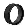 Thumbnail Image 2 of Men's 9.0mm Engravable Satin Stepped Edge Comfort-Fit Wedding Band in Titanium with Black IP (1 Line)