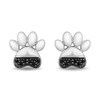 Disney Treasures 101 Dalmatians 0.085 CT. T.W. Black Diamond Paw Print Stud Earrings in Sterling Silver