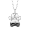 Thumbnail Image 1 of Disney Treasures 101 Dalmatians 0.085 CT. T.W. Black and White Diamond Paw Pendant in Sterling Silver - 19"