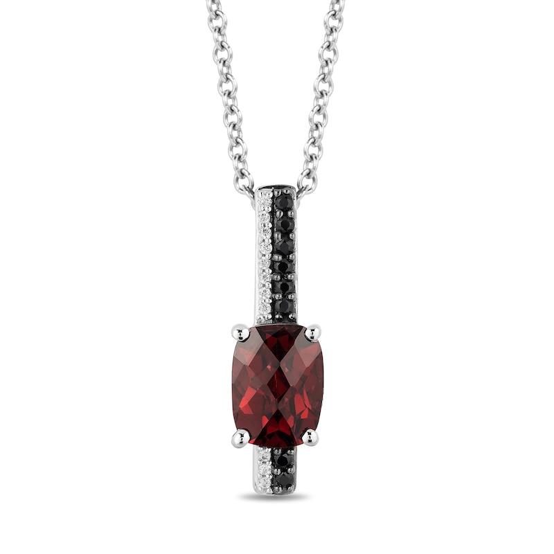Main Image 1 of Disney Treasures 101 Dalmatians Garnet and 0.085 CT. T.W. Diamond Bar Pendant in Sterling Silver - 19"