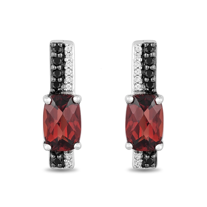 Disney Treasures 101 Dalmatians Garnet and 0.085 CT. T.W. Diamond Bar Drop Earrings in Sterling Silver
