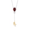 Thumbnail Image 1 of Disney Treasures Winnie the Pooh Pear-Shaped Garnet and Diamond Accent Balloon Necklace in Sterling Silver and 10K Gold