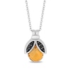 Thumbnail Image 1 of Disney Treasures Winnie the Pooh Citrine and 0.04 CT. T.W. Black Diamond Bee Pendant in Sterling Silver