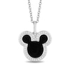 Thumbnail Image 1 of Disney Treasures Mickey Mouse Black Onyx and 0.085 CT. T.W. Diamond Silhouette Outline Pendant in Sterling Silver