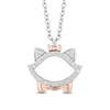 Thumbnail Image 0 of Disney Treasures Aristocats 0.085 CT. T.W. Diamond Marie Outline Pendant in Sterling Silver and 10K Rose Gold - 19"