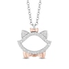 Thumbnail Image 1 of Disney Treasures Aristocats 0.085 CT. T.W. Diamond Marie Outline Pendant in Sterling Silver and 10K Rose Gold - 19"