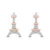 Thumbnail Image 1 of Disney Treasures Aristocats 0.065 CT. T.W. Diamond Eiffel Tower Stud Earrings in Sterling Silver and 10K Rose Gold