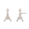 Thumbnail Image 2 of Disney Treasures Aristocats 0.065 CT. T.W. Diamond Eiffel Tower Stud Earrings in Sterling Silver and 10K Rose Gold