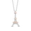Thumbnail Image 0 of Disney Treasures Aristocats 0.04 CT. T.W. Diamond Eiffel Tower Pendant in Sterling Silver and 10K Rose Gold - 19"