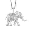 Thumbnail Image 0 of Disney Treasures The Lion King 0.085 CT. T.W. Diamond Elephant Pendant in Sterling Silver - 19"
