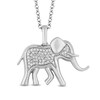 Thumbnail Image 0 of Disney Treasures The Lion King 0.085 CT. T.W. Diamond Elephant Pendant in Sterling Silver - 19"