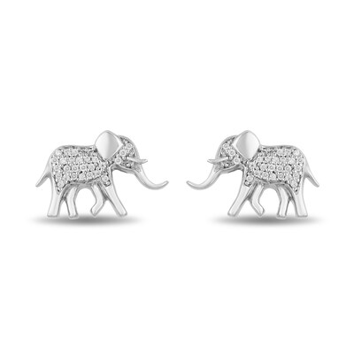 Disney Treasures The Lion King 0.085 CT. T.W. Diamond Elephant Stud Earrings in Sterling Silver