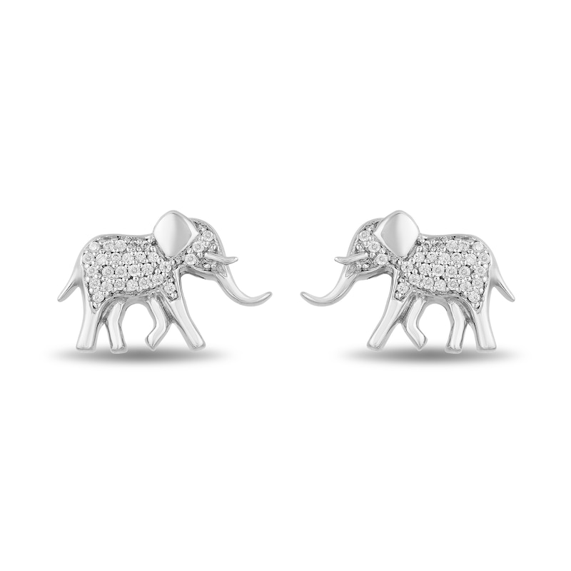 Disney Treasures The Lion King 0.085 CT. T.W. Diamond Elephant Stud Earrings in Sterling Silver