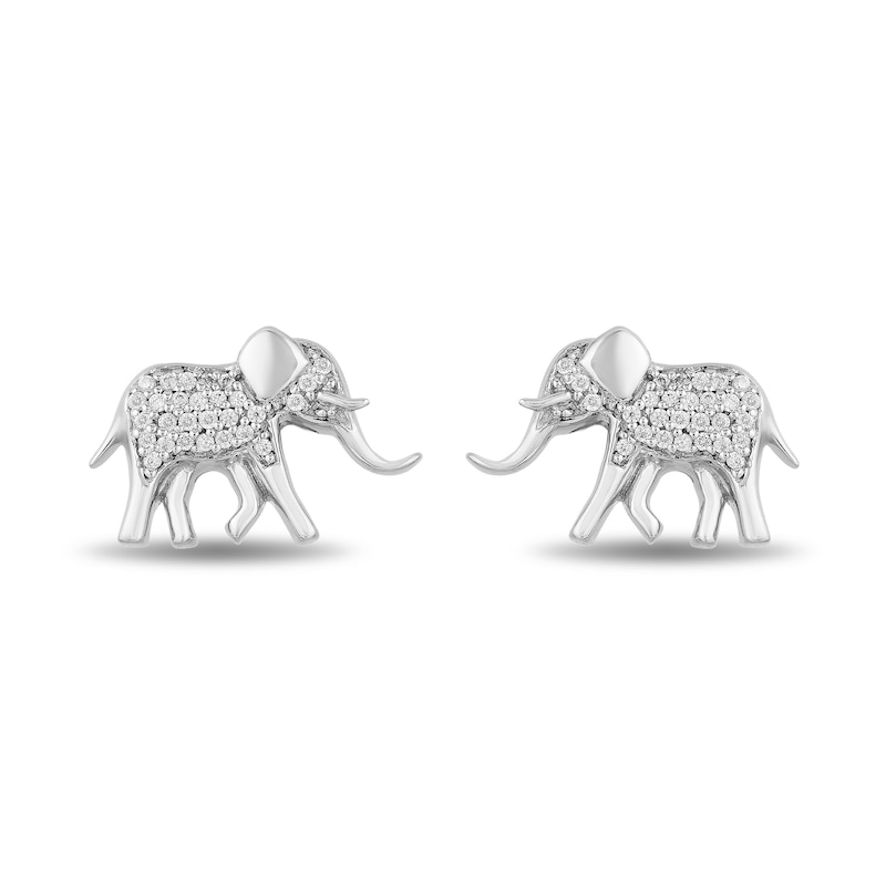 Main Image 1 of Disney Treasures The Lion King 0.085 CT. T.W. Diamond Elephant Stud Earrings in Sterling Silver