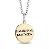Thumbnail Image 1 of Disney Treasures The Lion King Diamond Accent "HAKUNA MATATA" and Simba Symbol Reversible Pendant in 10K Gold - 19"