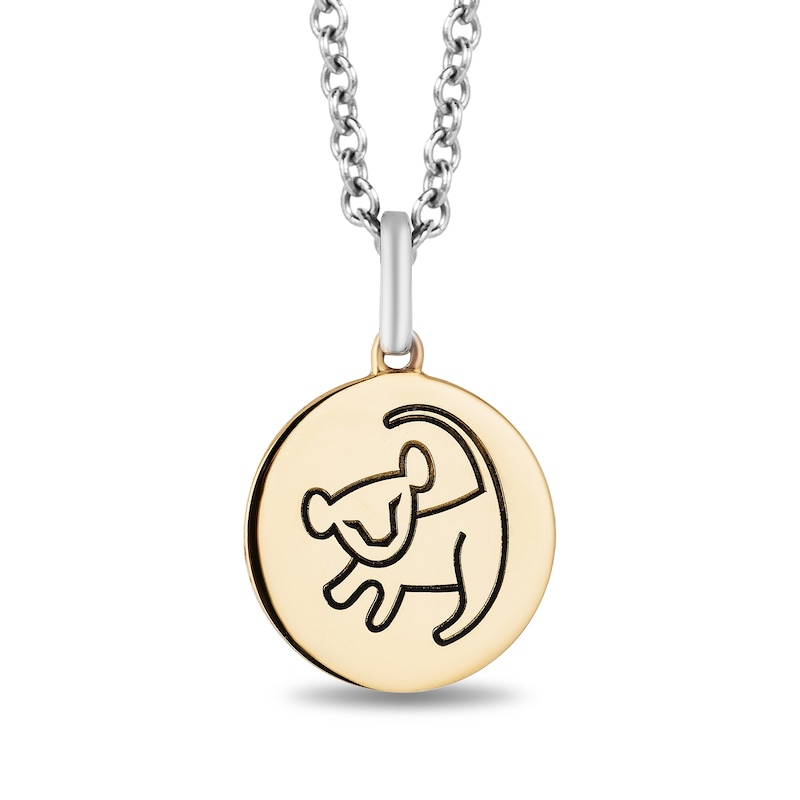 Main Image 2 of Disney Treasures The Lion King Diamond Accent "HAKUNA MATATA" and Simba Symbol Reversible Pendant in 10K Gold - 19"