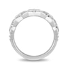 Enchanted Disney Ultimate Princess Celebration 3.0mm Tanzanite and 0.29 CT. T.W. Diamond Art Deco Band in 14K White Gold
